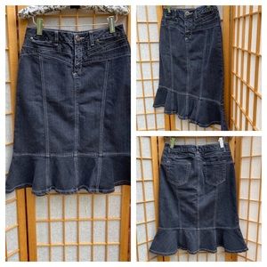 Motto Straight Flounced Jean Skirt SZ 8